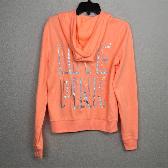 Victoria's Secret Orange Hoodie Small Full Zip - Picture 8 of 9